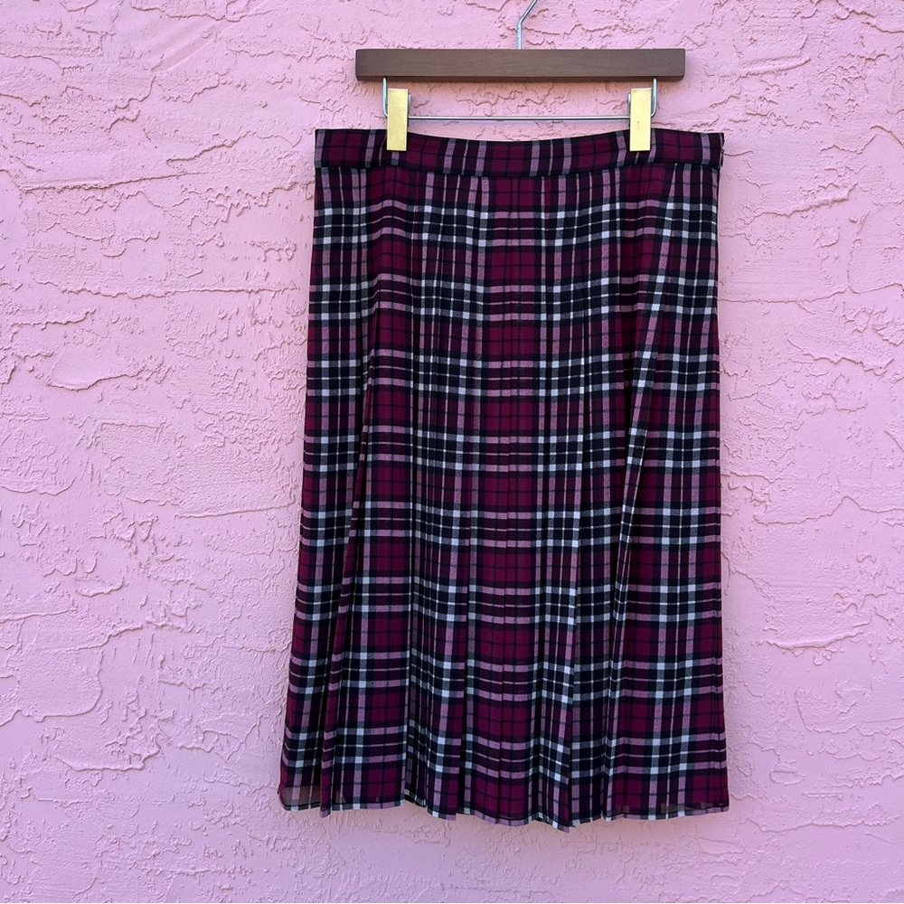 Michael Michael Kors Long Pleated Plaid Skirt NWT
